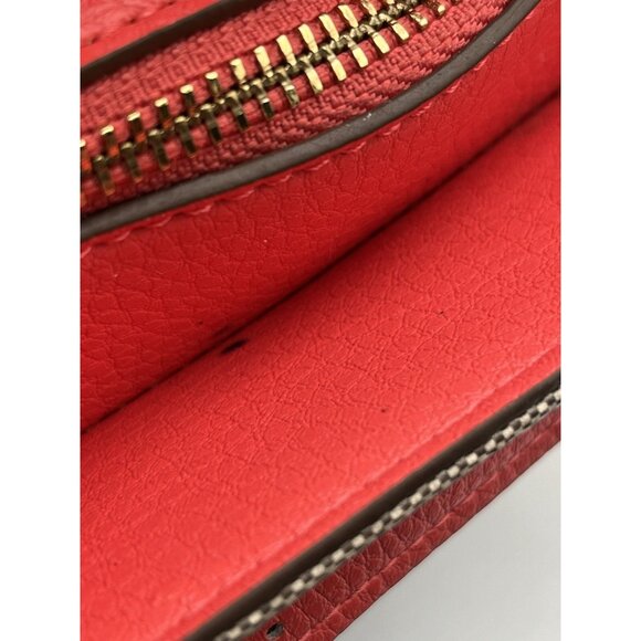 Anne Klein Pre- Owned Shoulder Bag Tan Trim - Pink Strap Gold AK Logo - Picture 11 of 13